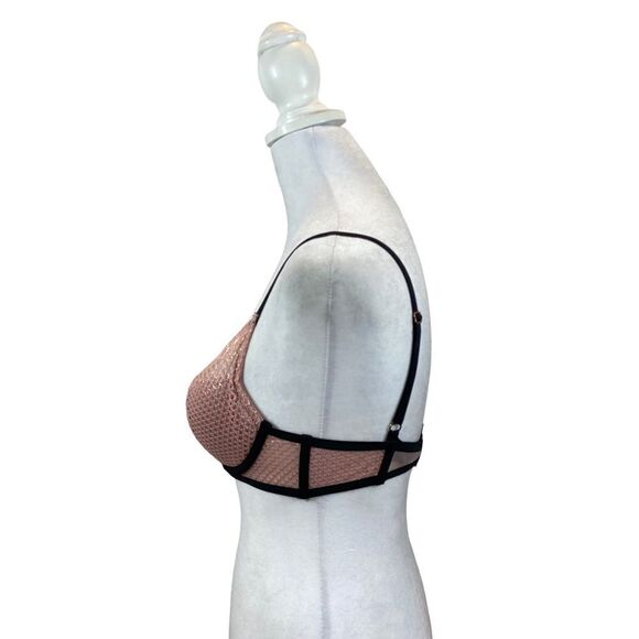 Victoria’s Secret Plunge Padded Pink and Black Push Up Bra Size 32C - Picture 12 of 14